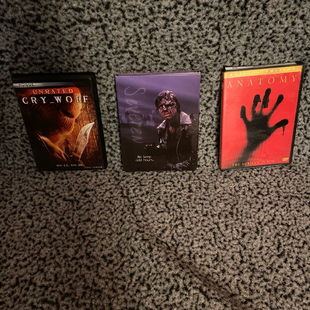 Set of 3 Horror DVDs - Red, Purple, Black Covers